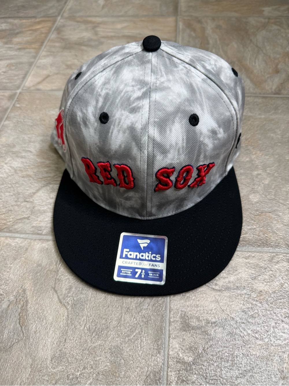 Boston Red Sox Tie Dye Fanatics Fitted Hat Mens Size 7 3/8 Gray MLB Baseball